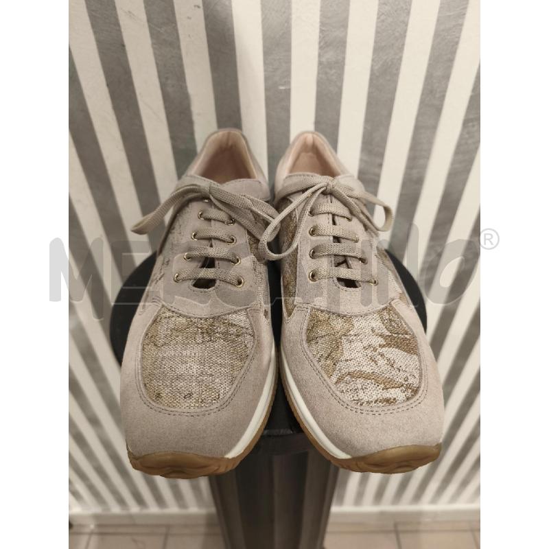 SNEAKERS DONNA PRIMA CLASSE BEIGE SCAMOSCIATE E GEO METALLIZZATO | Mercatino dell'Usato Campobasso 4