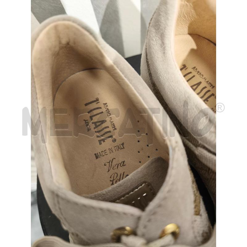 SNEAKERS DONNA PRIMA CLASSE BEIGE SCAMOSCIATE E GEO METALLIZZATO | Mercatino dell'Usato Campobasso 5