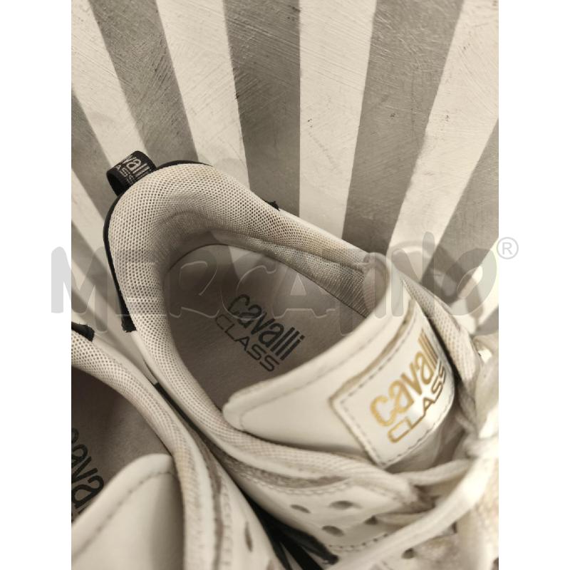 SNEAKERS UOMO CAVALLI CLASS BIANCHE NERE DORATE | Mercatino dell'Usato Campobasso 2