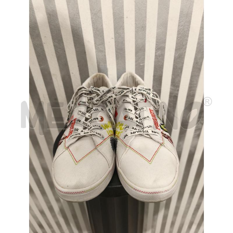 SNEAKERS UOMO DESIGUAL BIANCHE CON FANTASIA | Mercatino dell'Usato Campobasso 4
