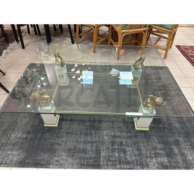 TAVOLINO HOLLYWOOD STYLE RETT LEONI DORATI 130X99 H 41 CM | Mercatino dell'Usato Campobasso 1