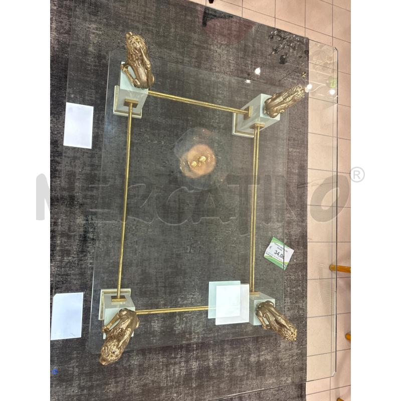 TAVOLINO HOLLYWOOD STYLE RETT LEONI DORATI 130X99 H 41 CM | Mercatino dell'Usato Campobasso 5