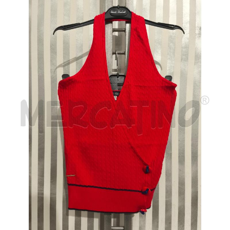 TOP ARMANI JEANS ROSSO TRECCE E BOTTONI | Mercatino dell'Usato Campobasso 1