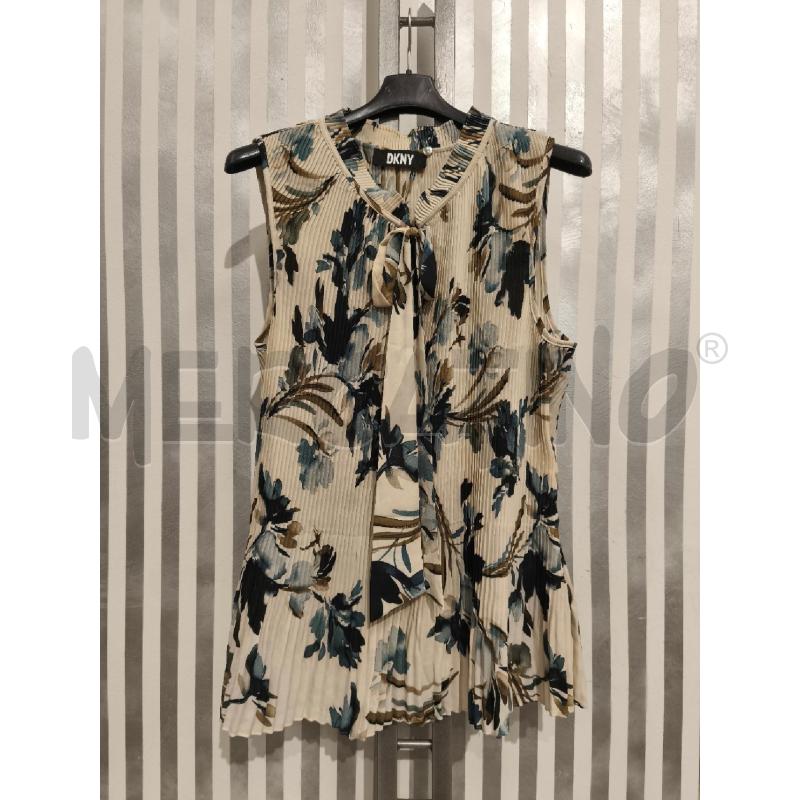 TOP DKNY PANNA BLU NERA OLIVA PLISSEE | Mercatino dell'Usato Campobasso 1