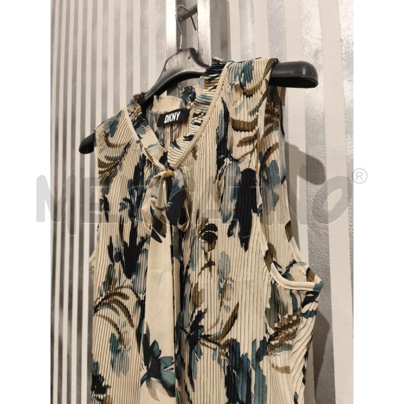 TOP DKNY PANNA BLU NERA OLIVA PLISSEE | Mercatino dell'Usato Campobasso 3