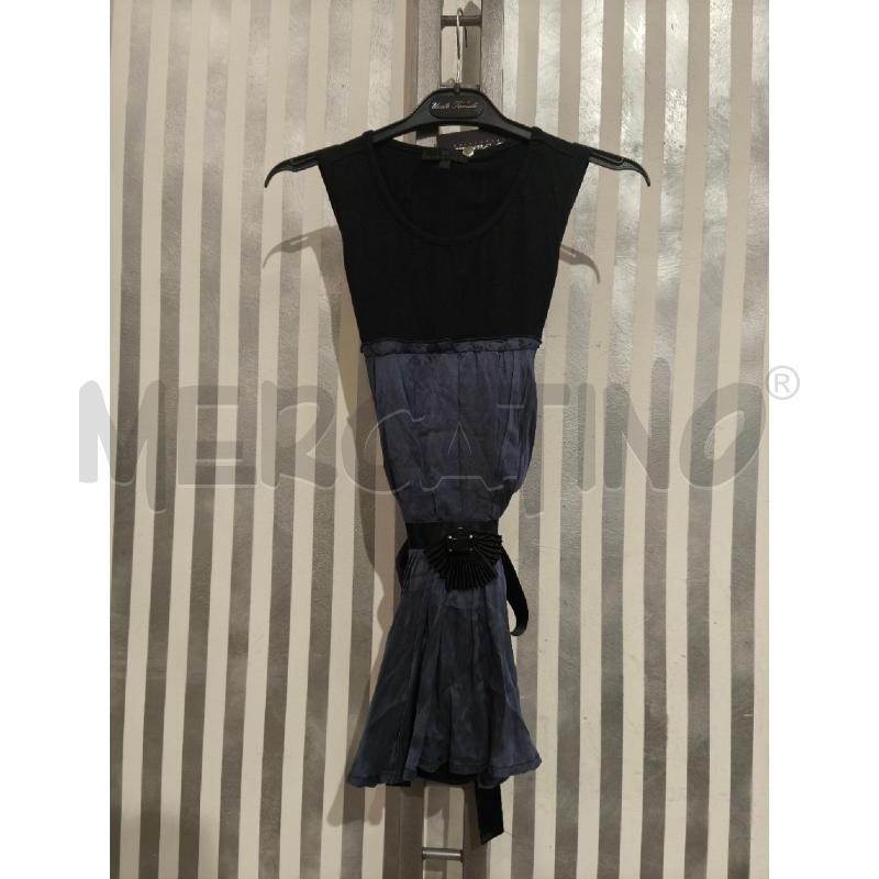 TOP ELISABETTA FRANCHI NERO DAVANTI AZZURRO POLVERE SATINATO | Mercatino dell'Usato Campobasso 1