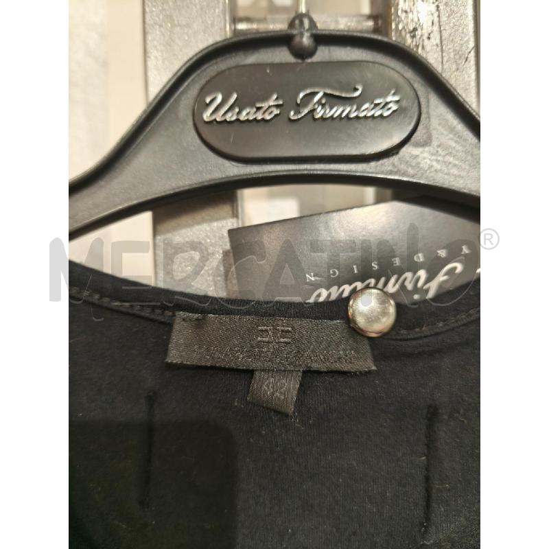 TOP ELISABETTA FRANCHI NERO DAVANTI AZZURRO POLVERE SATINATO | Mercatino dell'Usato Campobasso 2