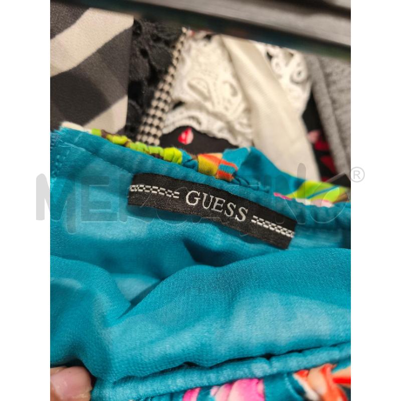 TOP GUESS A FASCIA BLU FIORI E FOGLIE | Mercatino dell'Usato Campobasso 5