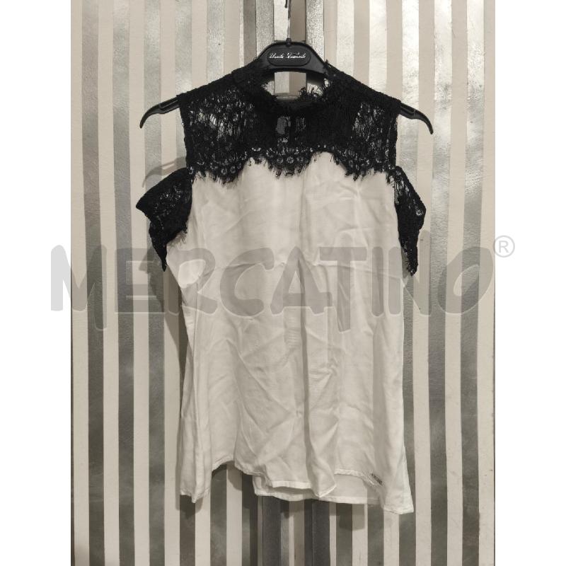 TOP GUESS BIANCO PIZZO NERO | Mercatino dell'Usato Campobasso 1