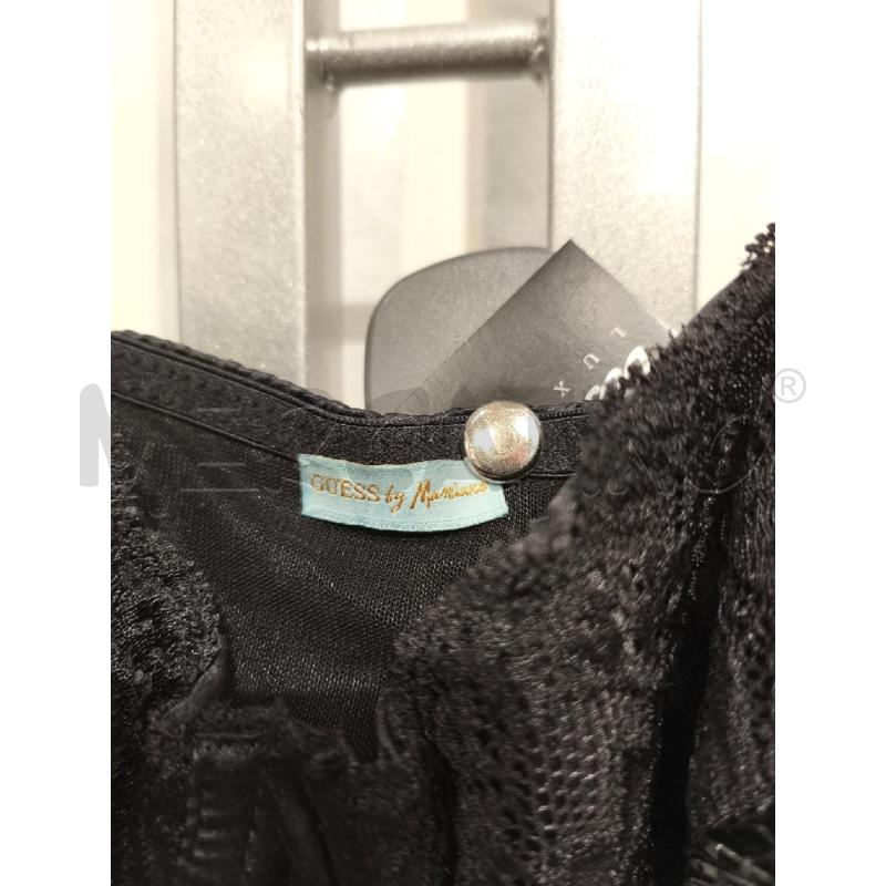 TOP GUESS BY MARCIANO NERO SATINATO CON PAILLETTES E PIZZO | Mercatino dell'Usato Campobasso 2