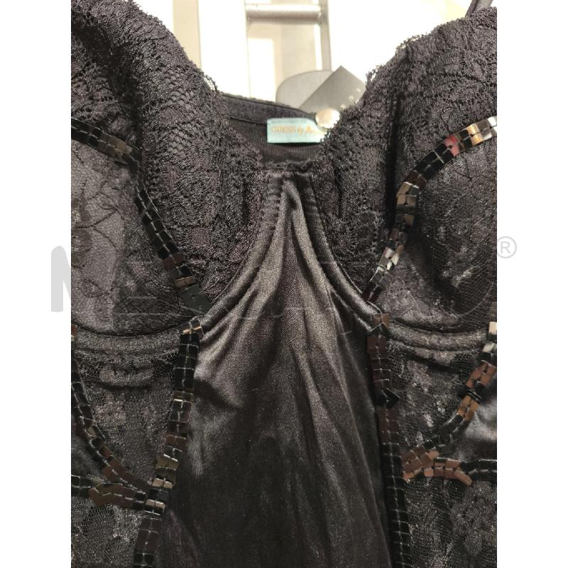 TOP GUESS BY MARCIANO NERO SATINATO CON PAILLETTES E PIZZO | Mercatino dell'Usato Campobasso 3