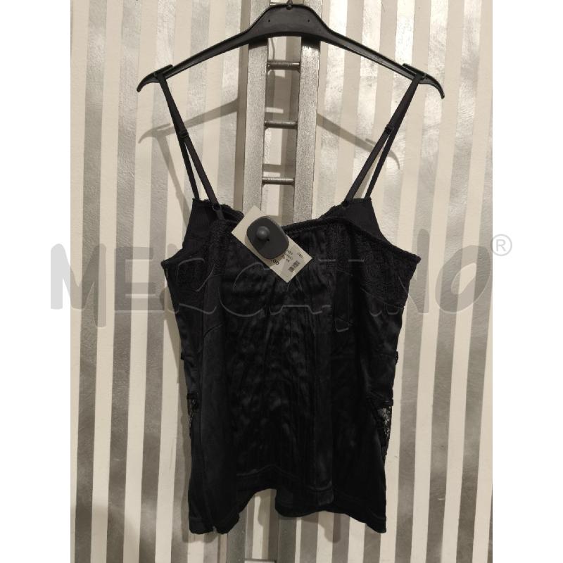TOP GUESS BY MARCIANO NERO SATINATO CON PAILLETTES E PIZZO | Mercatino dell'Usato Campobasso 5