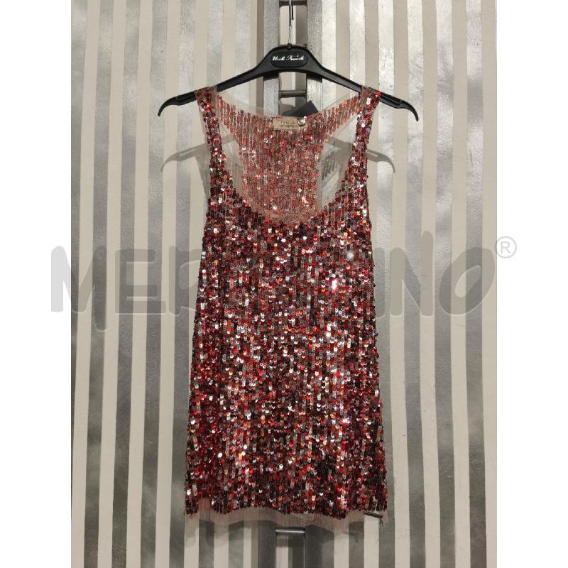 TOP GUESS PAILLETTES SILVER E ROSSE | Mercatino dell'Usato Campobasso 1