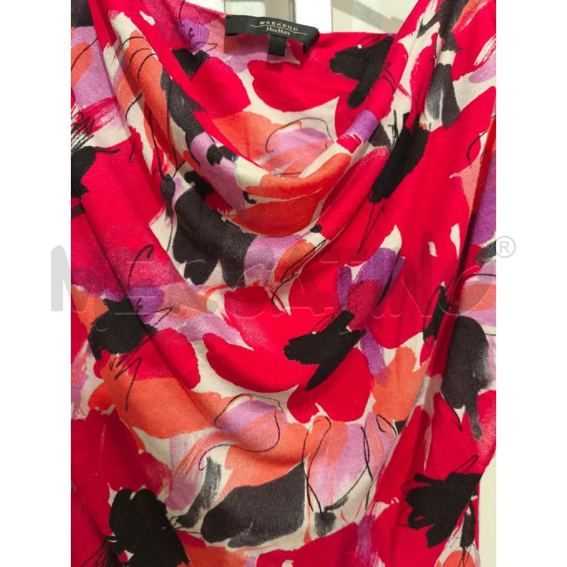 TOP WEEEKEND MAX MARA BIANCO FIORI ROSSI LILLA PESCA | Mercatino dell'Usato Campobasso 2