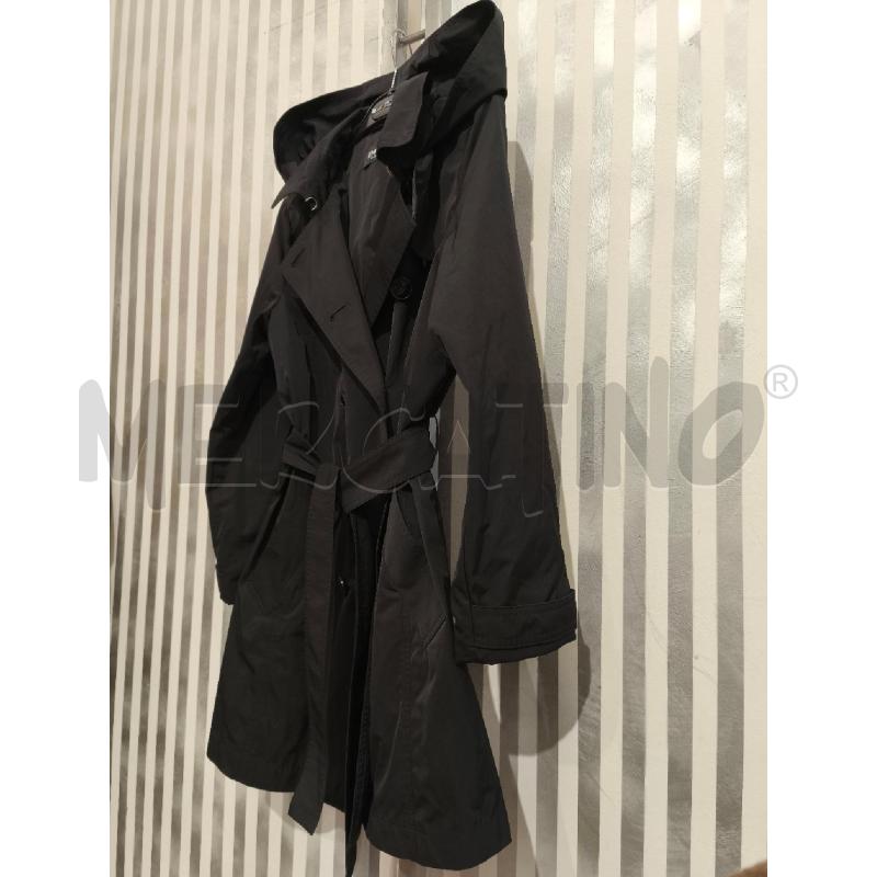 TRENCH DONNA EMME MARELLA NERO CINTURA E CAPPUCCIO | Mercatino dell'Usato Campobasso 4