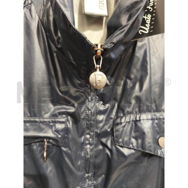 TRENCH UOMO FERRÈ MILANO BLU LUCIDO BOTTONI LEONE | Mercatino dell'Usato Campobasso 3
