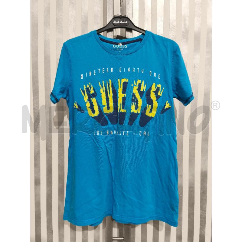 T SHIRT BAMBINO GUESS AZZURRA SCRITTA GIALLA | Mercatino dell'Usato Campobasso 1