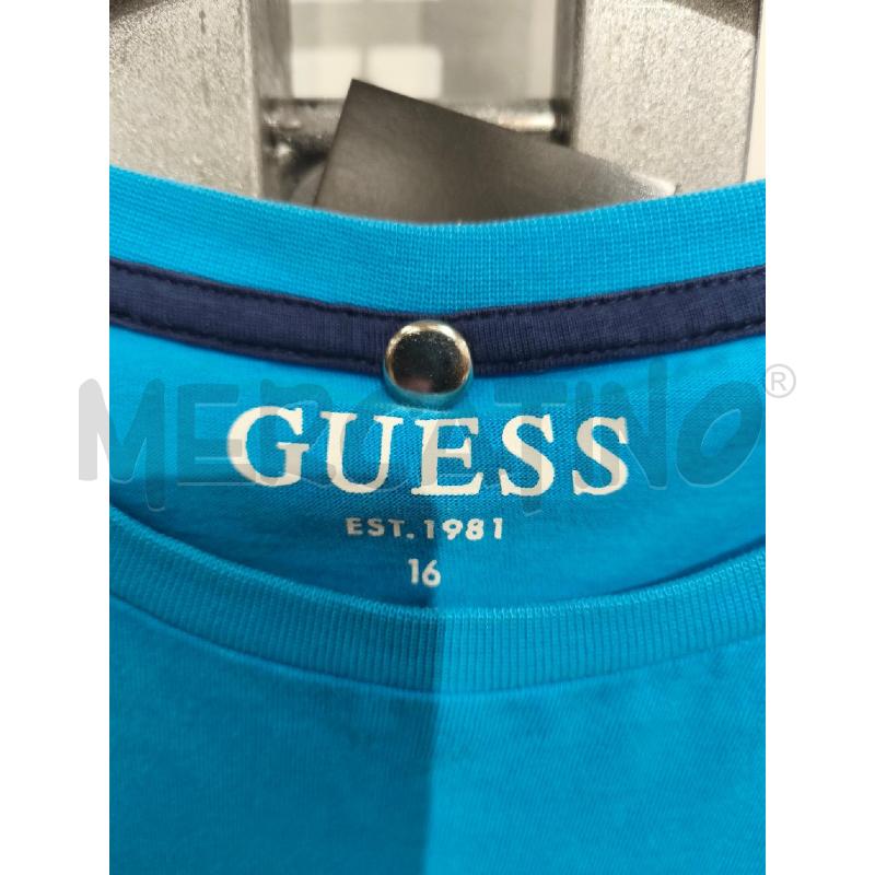 T SHIRT BAMBINO GUESS AZZURRA SCRITTA GIALLA | Mercatino dell'Usato Campobasso 2