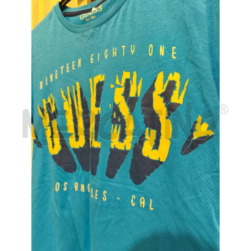 T SHIRT BAMBINO GUESS AZZURRA SCRITTA GIALLA | Mercatino dell'Usato Campobasso 3