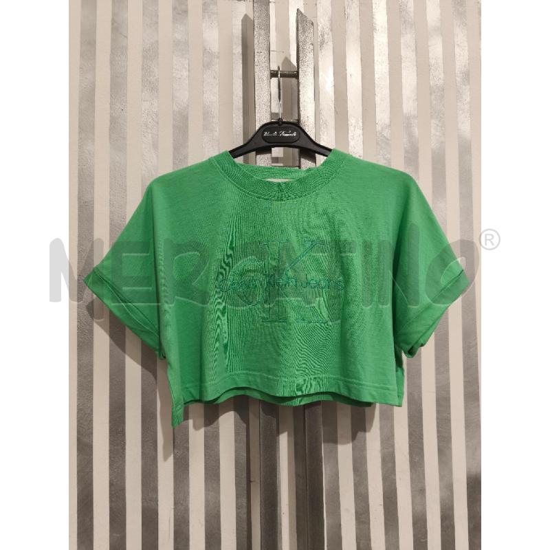 T SHIRT DONNA CALVIN KLEIN VERDE CORTA | Mercatino dell'Usato Campobasso 1