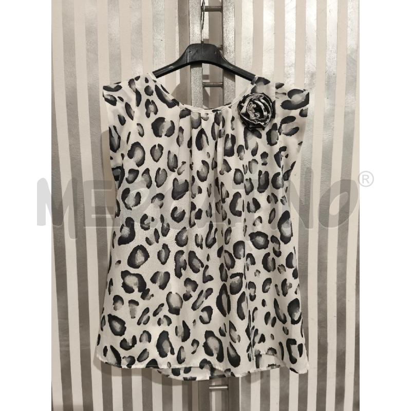 T SHIRT DONNA EMME MARELLA BIANCO LEOPARDATO GRIGIONERO | Mercatino dell'Usato Campobasso 1