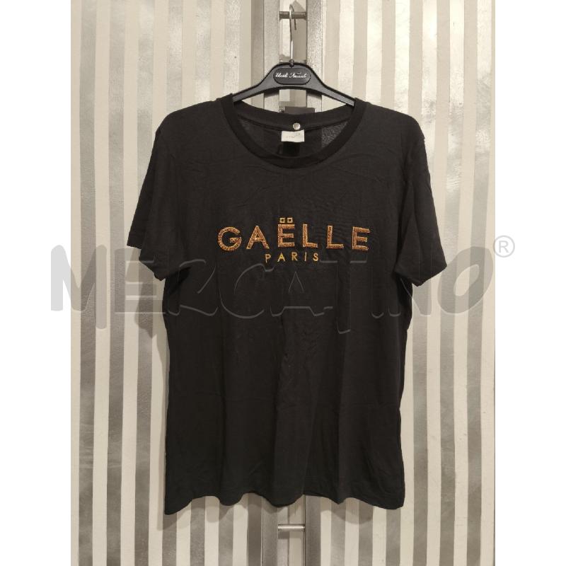 T SHIRT DONNA GAELE NERA SCRITTA DORATA | Mercatino dell'Usato Campobasso 1
