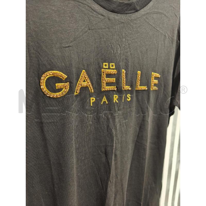 T SHIRT DONNA GAELE NERA SCRITTA DORATA | Mercatino dell'Usato Campobasso 2