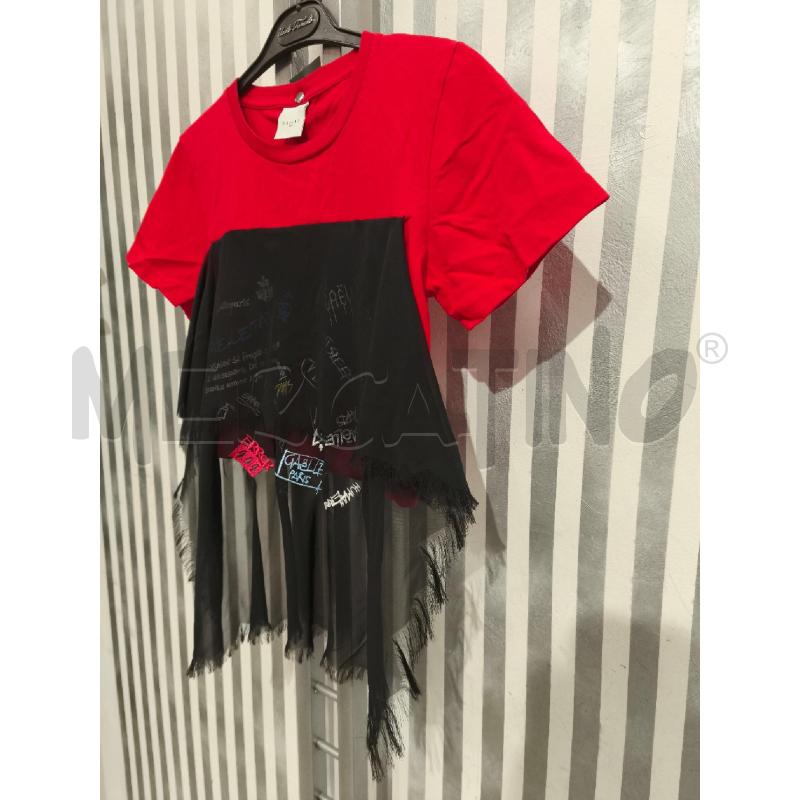 T SHIRT DONNA GAELLE ROSSA CON TULLE NERO | Mercatino dell'Usato Campobasso 4