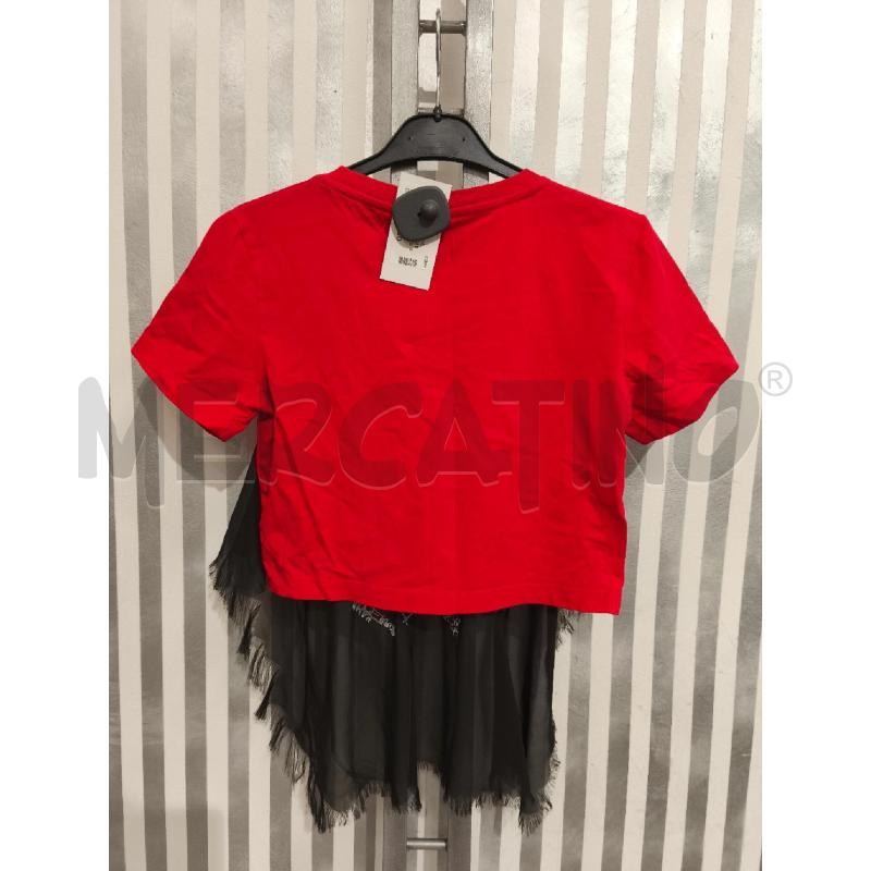 T SHIRT DONNA GAELLE ROSSA CON TULLE NERO | Mercatino dell'Usato Campobasso 5