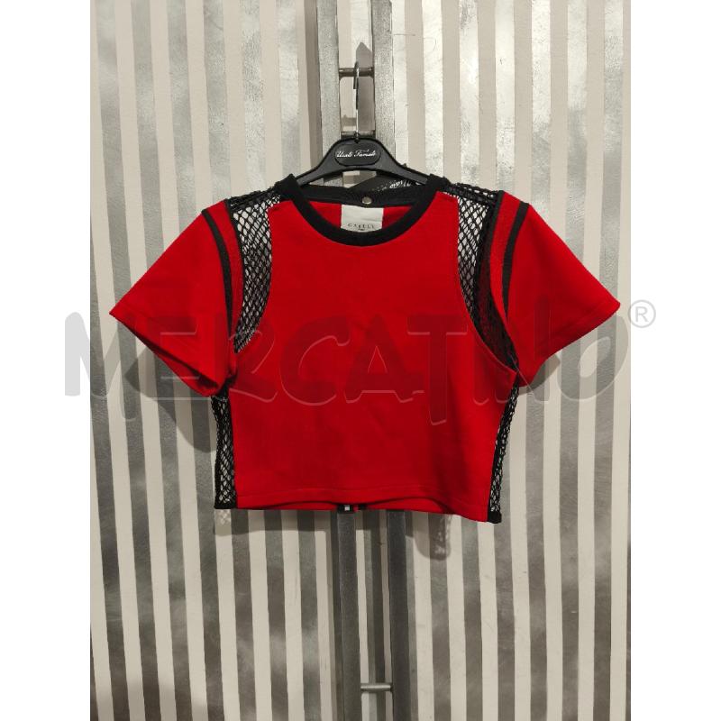 T SHIRT DONNA GAELLE ROSSA RETINA NERA | Mercatino dell'Usato Campobasso 1