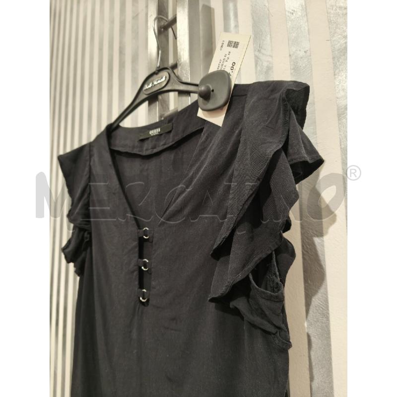 T SHIRT DONNA GUESS NERA SCOLLO ANELLINI | Mercatino dell'Usato Campobasso 4
