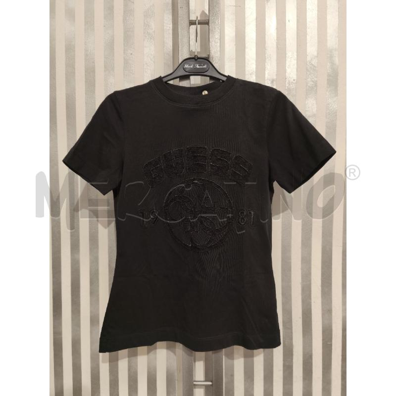T SHIRT DONNA GUESS NERA SCRITTA NERA IN PIZZO | Mercatino dell'Usato Campobasso 1
