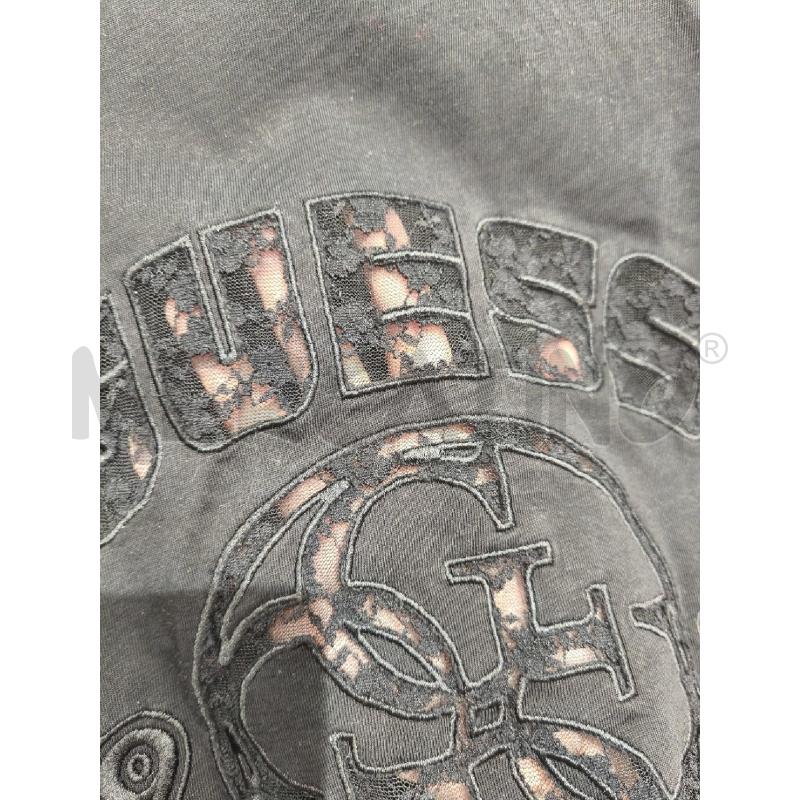 T SHIRT DONNA GUESS NERA SCRITTA NERA IN PIZZO | Mercatino dell'Usato Campobasso 4