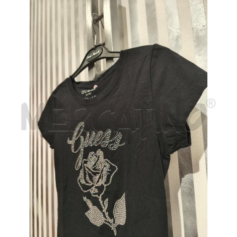 T SHIRT DONNA GUESS NERA STRASS E ROSA | Mercatino dell'Usato Campobasso 4