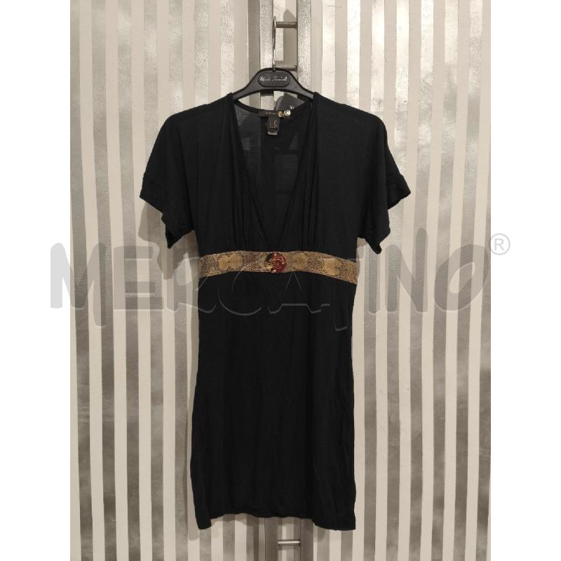 T SHIRT DONNA JUST CAVALLI NERA FASCIA BEIGE PIT | Mercatino dell'Usato Campobasso 1