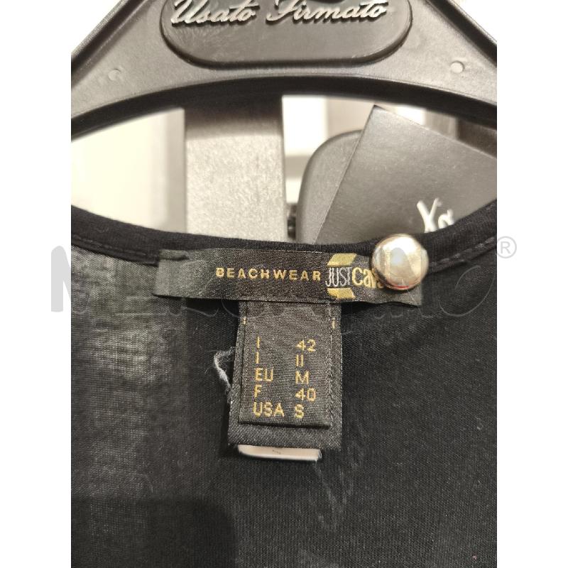 T SHIRT DONNA JUST CAVALLI NERA FASCIA BEIGE PIT | Mercatino dell'Usato Campobasso 2