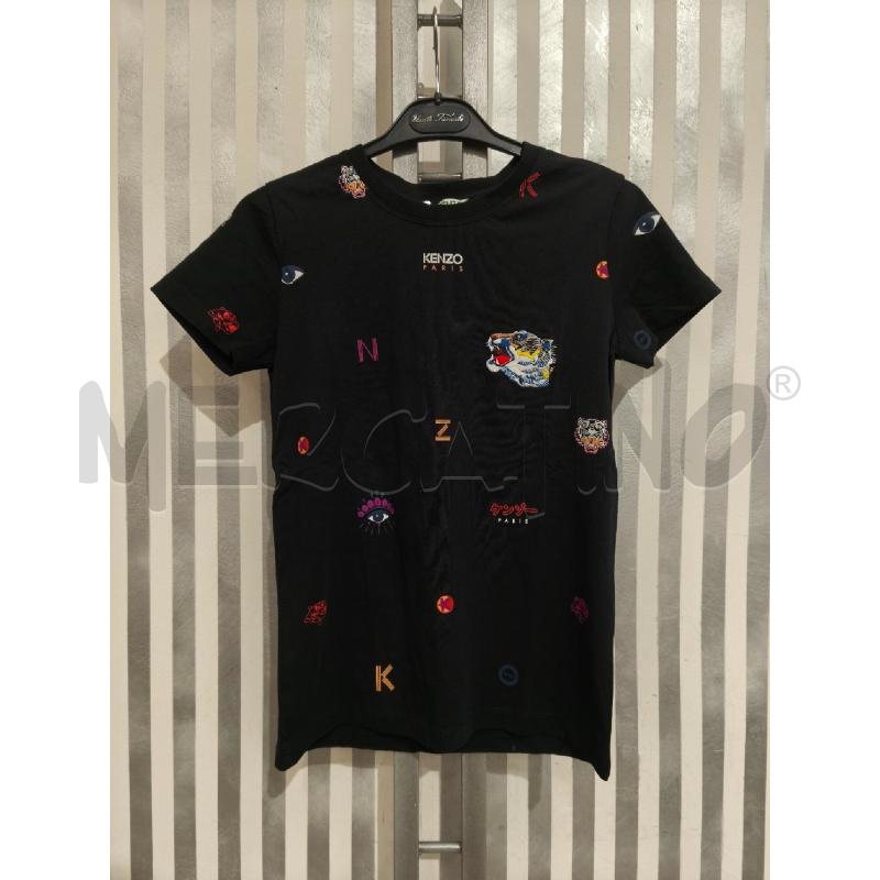 T SHIRT DONNA KENZO NERA CON LOGHI E DISEGNI | Mercatino dell'Usato Campobasso 1