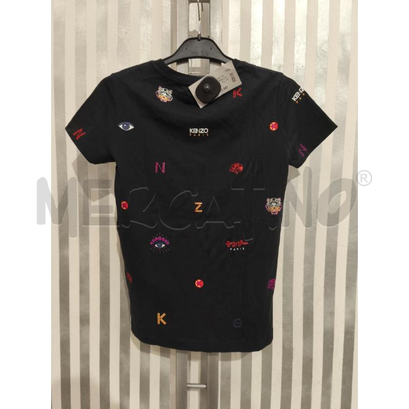 T SHIRT DONNA KENZO NERA CON LOGHI E DISEGNI | Mercatino dell'Usato Campobasso 5