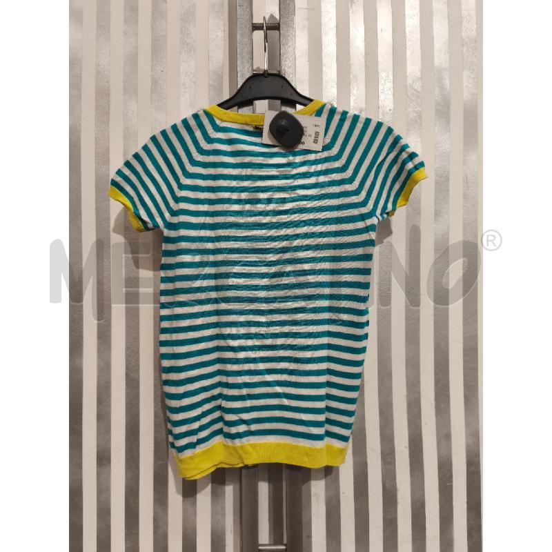 T SHIRT DONNA LIU JO RIGHE BIANCHE AZZURRE BORDI GIALLI | Mercatino dell'Usato Campobasso 5