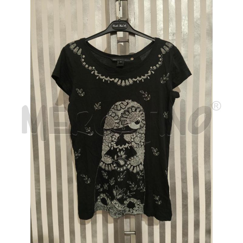 T SHIRT DONNA MARC JACOBS NERA RAGAZZA TRATTINI PANNA | Mercatino dell'Usato Campobasso 1
