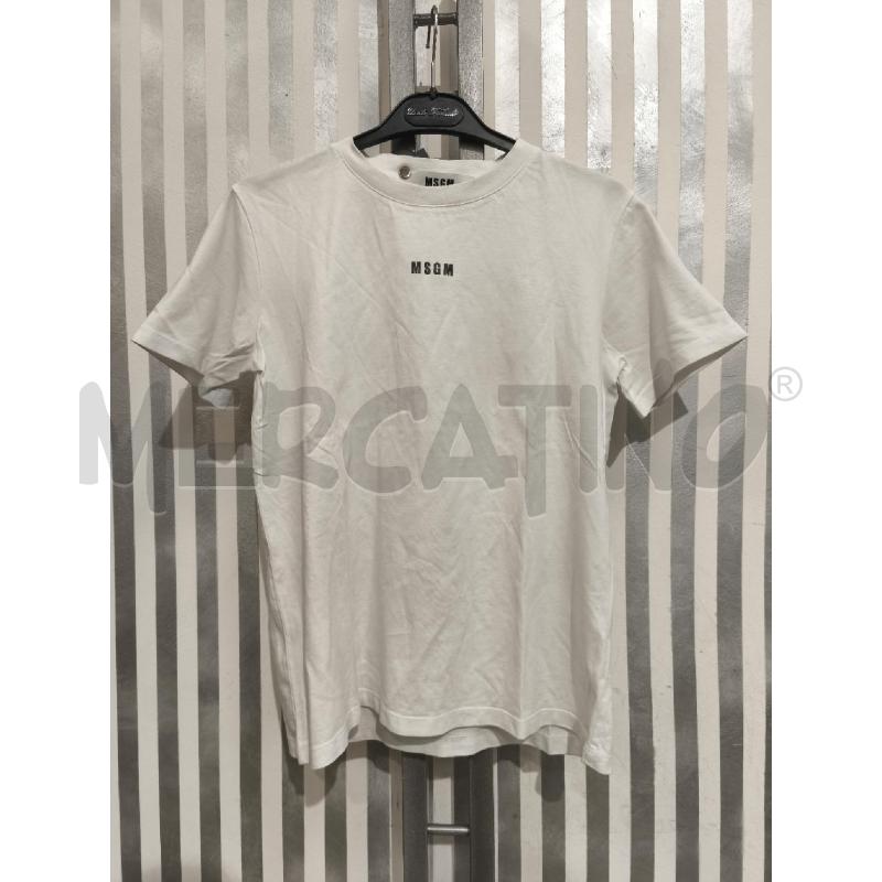 T SHIRT DONNA MSGM BIANCA SCRITTA NERA | Mercatino dell'Usato Campobasso 1