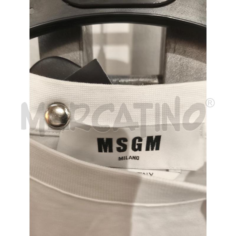 T SHIRT DONNA MSGM BIANCA SCRITTA NERA | Mercatino dell'Usato Campobasso 2