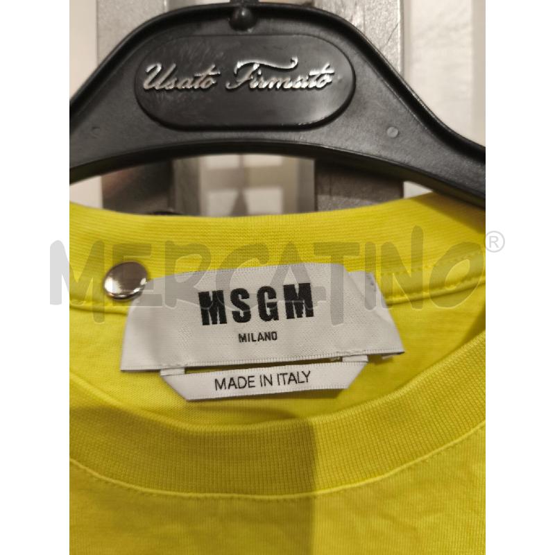 T SHIRT DONNA MSGM GIALLA SCRITTA BIANCA | Mercatino dell'Usato Campobasso 2