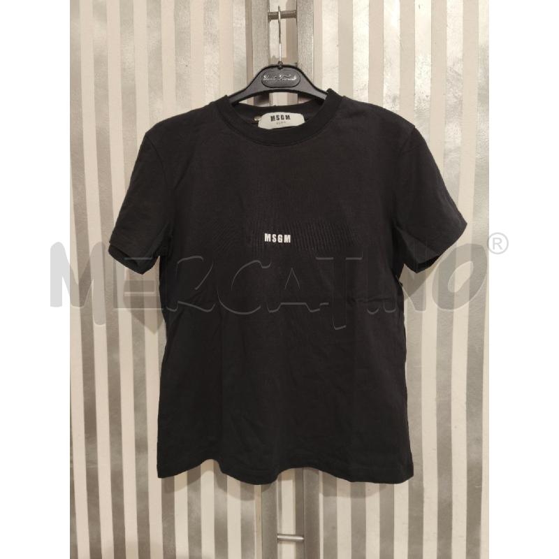 T SHIRT DONNA MSGM NERA SCRITTA BIANCA | Mercatino dell'Usato Campobasso 1