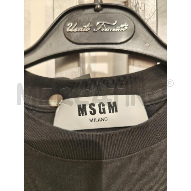 T SHIRT DONNA MSGM NERA SCRITTA BIANCA | Mercatino dell'Usato Campobasso 2