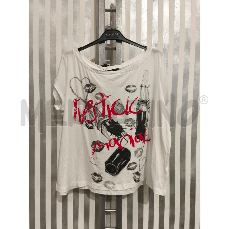 T SHIRT DONNA PATRIZIA PEPE BIANCA LIPSTICK MANIA | Mercatino dell'Usato Campobasso 1