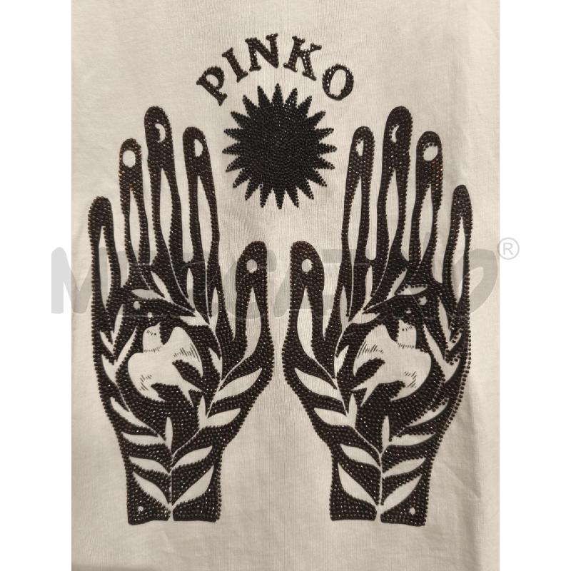 T SHIRT DONNA PINKO BIANCA EFFETTO INVECCHIATO MANI | Mercatino dell'Usato Campobasso 3