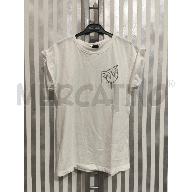 T SHIRT DONNA PINKO BIANCA LOGO GRIGIO SPRAY | Mercatino dell'Usato Campobasso 1