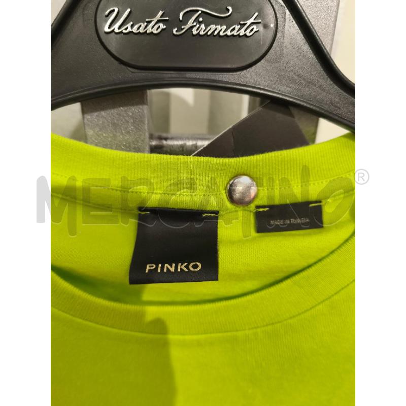 T SHIRT DONNA PINKO VERDE LIME LOGO LILLA | Mercatino dell'Usato Campobasso 2