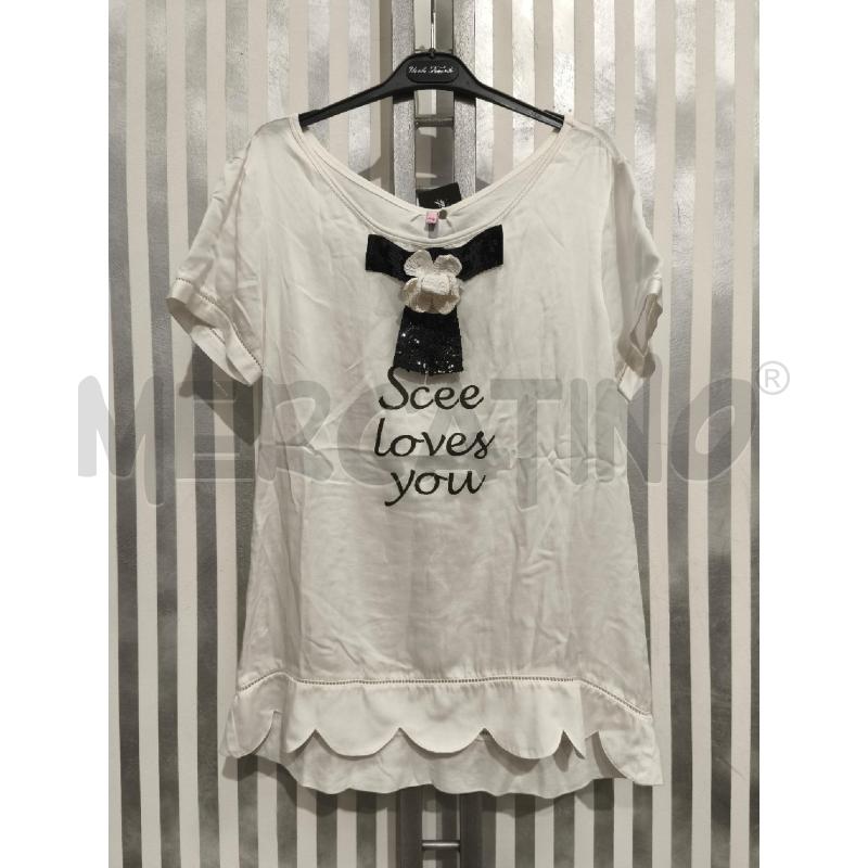 T SHIRT DONNA SEE TWINSET BIANCA SCEE LOVES YOU | Mercatino dell'Usato Campobasso 1